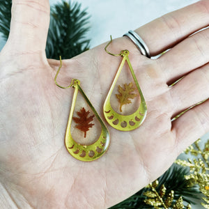 Fall Collection - Brass Moon Earrings