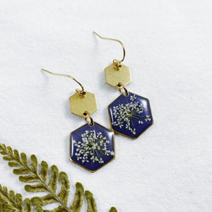 Compassion Collection - Brass Hexagon Earrings
