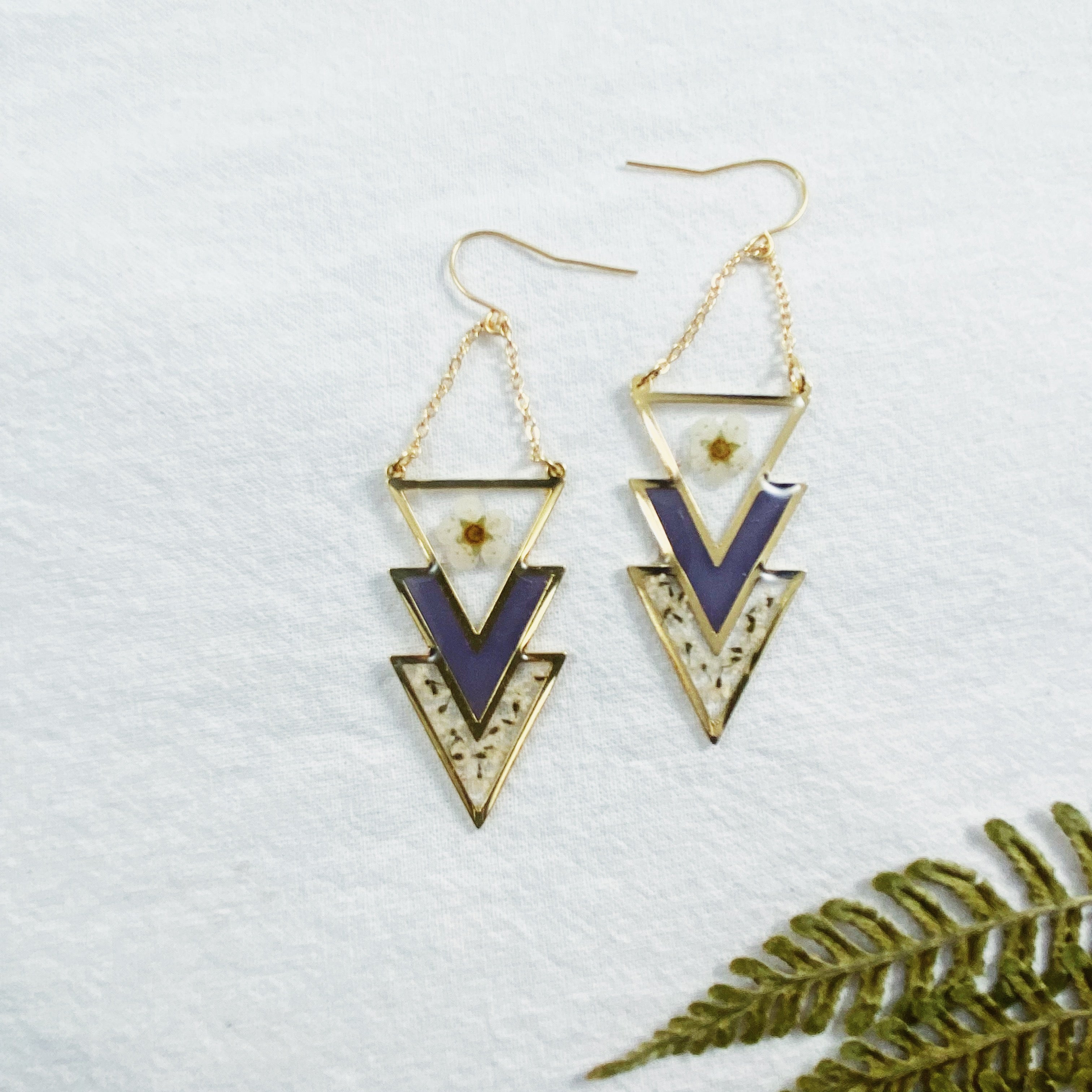 Compassion Collection - Gold Tri-Triangle Earrings