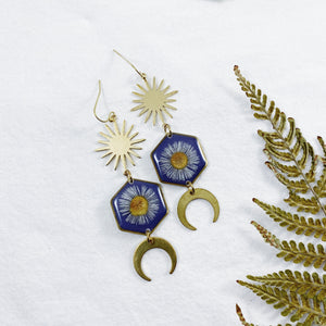 Compassion Collection - Brass Sun & Moon Earrings