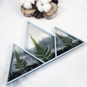 10”x6.25” Foggy Mountains Jewelry Tray with Preserved Ferns