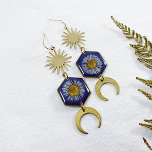 Compassion Collection - Brass Sun & Moon Earrings